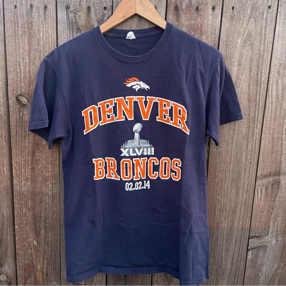 Vintage NFL Denver Broncos Football Super Bowl Mens T Shirt Size Small